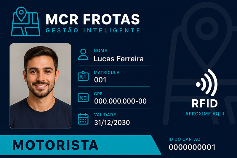 Cartão RFID de identificação de motorista MCR Frotas
